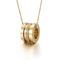 Collier avec pendentif cylindre en or 18 carats serti de cristaux sur chaîne torsadée - Or (KN111224-GC)