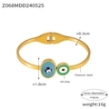 Bracciale occhio del male in acciaio al titanio dorato con intarsio in smalto colorato - Z068-Oro-Occhio Del Male