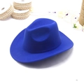 Royal blue wide brim felt cowboy hat with classic vintage silhouette for outdoors - Blue