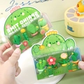Cute cactus potted plant erasers for students, pack of 4 in creative blister packaging - Succulent Potted Plant Style / Green