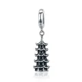 Authentic S925 sterling silver Chinese pagoda charm bead for vintage DIY bracelets - Chinese Pagoda