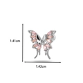 Silver butterfly cartilage piercing with pink marquise stones measuring 1.41cm by 1.42cm - 11# Large Pink Butterfly (Silver)