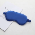 Royal blue faux silk sleep mask with elastic headband on white aesthetic background - Sapphire Blue