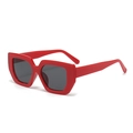Chic oversized red square sunglasses with thick frames and dark grey lenses for fashion - Red Frame Dark Grey Lens