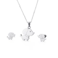 Conjunto de collar y pendientes de perro plateados con detalles de strass brillantes - Color Acero (KS132928-K)