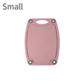 Pink small wheat straw cutting board with non-slip pads and juice grooves - Pink Small
