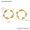 Orecchini a cerchio in acciaio al titanio placcati oro con design a nastro intrecciato - Oro