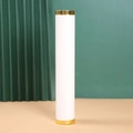 Single tier velvet bracelet display stand with elegant white body and gold metallic trim - Single Tube (No Stand) / Single Cylinder White Leather
