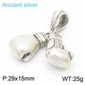 Ancient silver boxing glove pendant in stainless steel with 29x15mm dimensions - Ancient Silver (KP120014-KJX)
