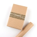Brown kraft gift wrapping paper with white polka dots, including a gift box and paper roll - White Polka Dot / Single Sheet 50x70cm