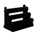 Three-tier black velvet jewelry display stand for bracelets, bangles and watches - Black Velvet Three Layer Bracelet Stand