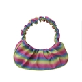 Borsa a mano plissettata arcobaleno con sfumature vivaci e manico arricciato - Giallo