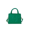 Sac bandoulière vert en similicuir avec motifs de cœurs et détails dorés chics - Vert