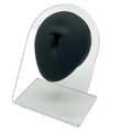Professional black silicone mouth model for piercing practice on acrylic stand - Black (Navel) With Stand