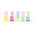 Set di cinque vasi in acrilico colorati dal design moderno a cubo per la decorazione - Set da 5 Pezzi Stile Lucido