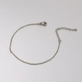 Minimalist 1.5mm silver stainless steel cross chain with lobster clasp and extension - Steel Color (15+5cm)