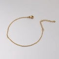 Minimalist 1.5mm golden stainless steel cross chain with lobster clasp and extender - Gold (15+5cm)
