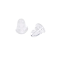 Transparente Silikon-Ohrmutter für Ohrstecker, Ersatz-Ohrstopper auf weißem Hintergrund - 10 Stück (5 Paare)