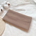 Light brown ribbed knit headband with soft texture for sports and daily casual wear - Khaki