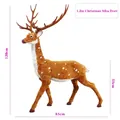 Décoration de cerf sika de Noël réaliste debout avec dimensions 120cm de hauteur et taches - 120cm