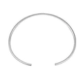 Polished silver stainless steel C-shaped choker necklace with open minimalist design - Silver Open Torque / Silver NC-224S