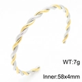 Brazalete tipo C de acero inoxidable bicolor dorado y plateado con diámetro interno de 58mm - Estilo A-Bicolor Dorado