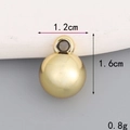 Vue détaillée du pendentif sphère dorée (1,2 x 1,6 cm) pour la création de bijoux - 12mm*16mm Perle ronde / Doré