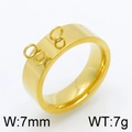 Anillo minimalista de 7mm en acero inoxidable dorado con tres pequeños aros móviles verticales - US 6 / Dorado (KLJ3909-Z)