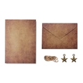 Retro A5 stationery set with kraft paper envelope jute twine and bronze star charms - Star