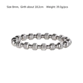 Detail view of 8mm textured stainless steel beads with size and weight specifications - 8mm