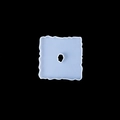 Square irregular wave edge silicone resin mold for DIY coasters in light blue finish - 514I