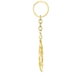 Handgefertigter goldener DIY Schlüsselanhänger mit Natursteinkäfig auf weißem Hintergrund - 大号(约6.5cm) / Gold Groß