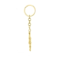 Detailed close-up of golden metal key chain featuring link chain and lobster clasp - Gold Medium