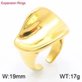 Anello in acciaio inossidabile placcato oro ondulato con larghezza 19mm e peso 17g - US 6 / Oro (KR110833-K)