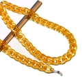 Chaîne de lunettes en acrylique ambré avec de grands anneaux circulaires - Orange