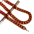 Chaîne à lunettes en acrylique ambre avec boucles en silicone et anneaux métalliques - Brun