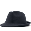 Close-up of the black wool felt fedora showing the textured crown and detailed brim stitching - M (56-58cm) / Dark Gray