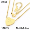 Goldene Edelstahl-Herzanhänger-Halskette mit 11:11-Gravur und verstellbarer feiner Kette - Gold Herz Stil (KN286316-KLX) / Gold