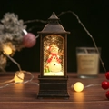 Vintage style Christmas lantern with snowman and warm LED lights for holiday decor - New Square Lantern Snowman (Water-filled) / Water-filled