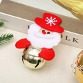 Campanella natalizia con babbo natale in feltro e metallo dorato per albero di natale - Babbo Natale Dorato