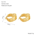 Minimalistische geometrische Herz-Ohrringe aus vergoldetem Edelstahl-Finish - Geometrischer Ohrring (ZE1474G) / 26mm*26mm / Gold