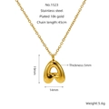 Collar de letra A en acero inoxidable bañado en oro de 18k con dimensiones del producto - Letra A / Dorado