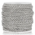 Catena piatta in acciaio inossidabile argento su bobina per creazione gioielli - 0.3x1.2mm / Color Acciaio