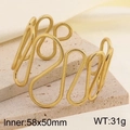 Details zu Innendurchmesser 58x50mm und 31g Gewicht des geflochtenen goldfarbenen Armreifs - Feiner Webtextur-Stil (KB185422-LO)
