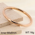 Detail of 18k rose gold plated bangle with 68x6mm dimensions and polished finish - Rose Gold (Single Ring)