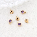 Detailed view of DIY jewelry making accessories with purple zircon in gold plating - 4# Single Pendant (Single Loop)