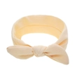 Bandeau bébé jaune clair avec oreilles de lapin et tissu doux à texture gaufre - Blanc Cassé