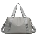 Waterproof grey sports gym bag with detachable shoulder strap and high-density nylon fabric - Large / Light Gray