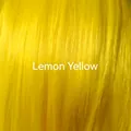 Vibrant lemon yellow long straight synthetic hair extension with a smooth fiber texture - Lemon Yellow