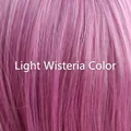 Long straight synthetic wig with air bangs in a soft lavender purple dusty mauve shade - Lavender / Light Purple